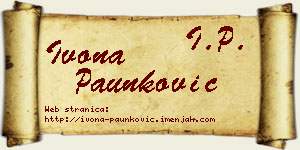 Ivona Paunković vizit kartica